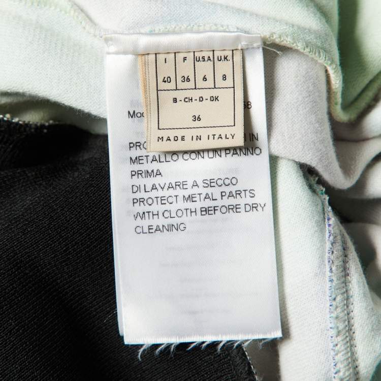 Pre Owned Emilio Pucci Green Printed Velvet Track Trousers S
