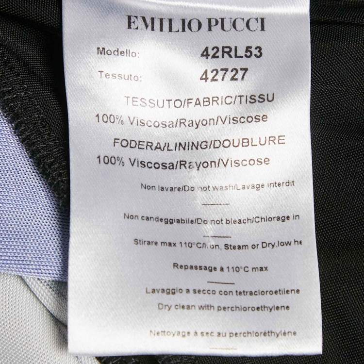 Pre Owned Emilio Pucci Blue Iride Print Jersey Sleeveless Dress M