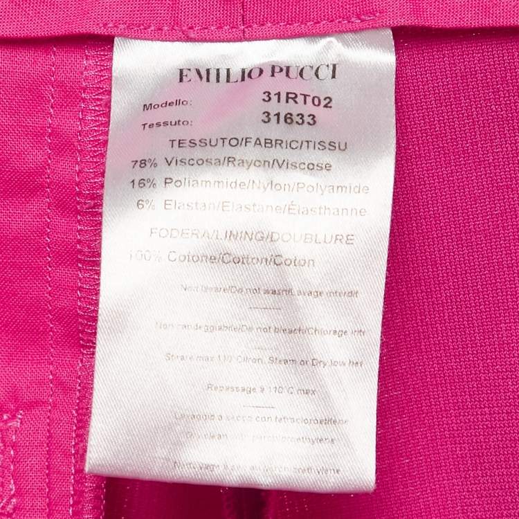 Pre Owned Emilio Pucci Pink Jersey Pintuck Detail Trousers S