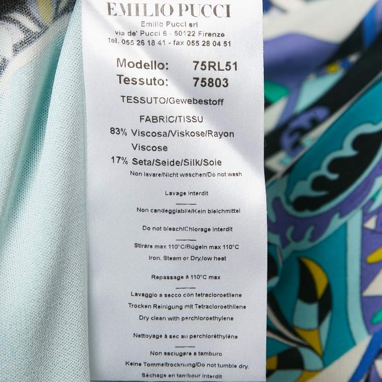 Pre Owned Emilio Pucci Multicolor Printed Jersey Midi Dress S