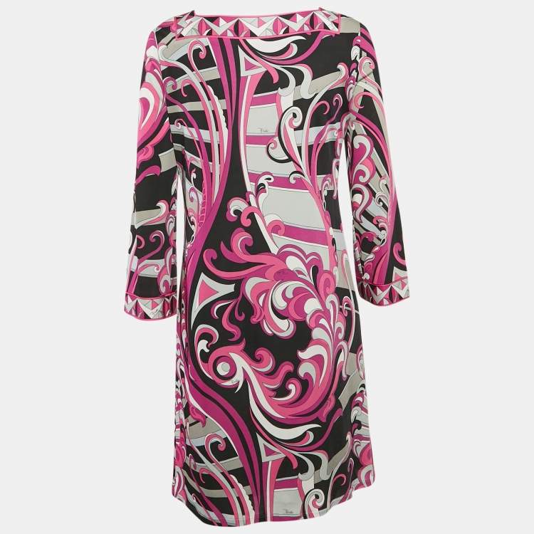 Pre Owned Emilio Pucci Multicolor Printed Jersey Mini Dress M