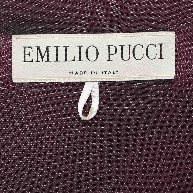 Pre Owned Emilio Pucci Pink Hem Print Jersey Sleeveless Midi Dress M