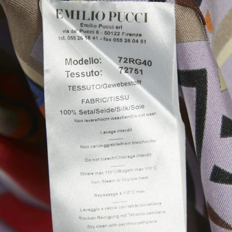 مملوكة مسبقًا Emilio Pucci Multicolor Printed Silk Shift Mini Dress S