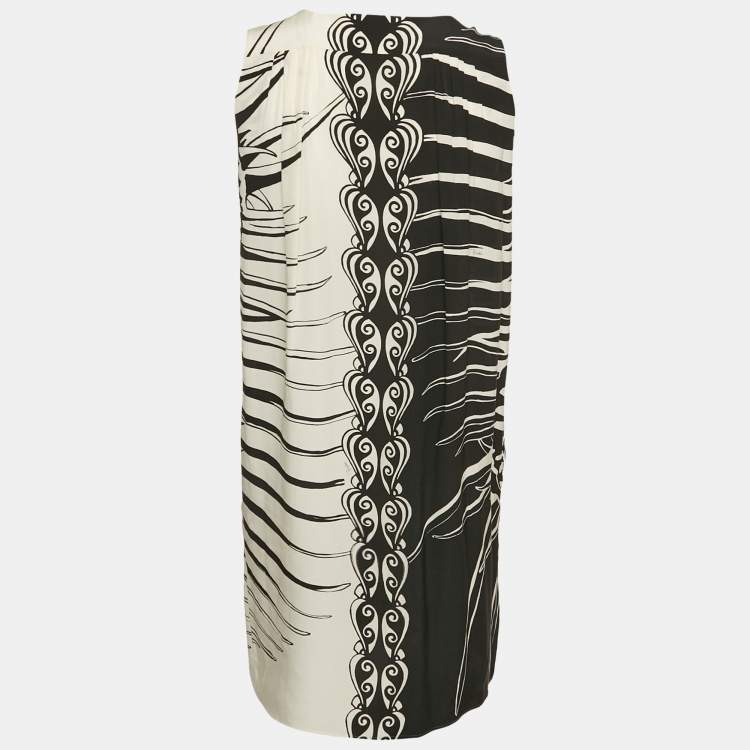 Pre Owned Emilio Pucci White Printed Silk Sleeveless Mini Dress S