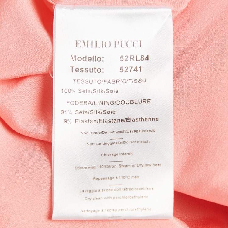 Pre Owned Emilio Pucci Multicolor Silk Long Sleeve Mini Dress S