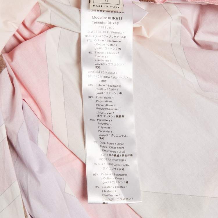 Pre Owned Emilio Pucci Pink Printed Cotton Halter Neck Short Dress M