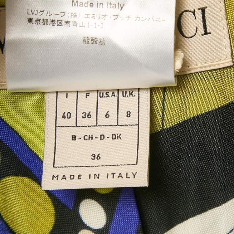 Pre Owned Emilio Pucci Multicolor Printed Jersey Draped Trousers S