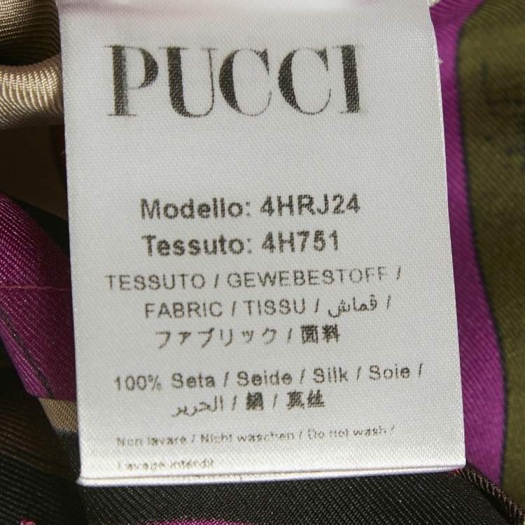 Pre Owned Emilio Pucci Multicolor Iride Print Silk Long Sleeve M