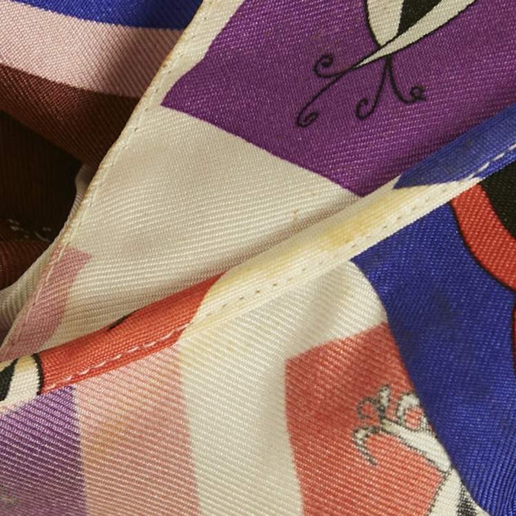 مملوكة مسبقًا Emilio Pucci Multicolor Printed Silk Pleated Top S