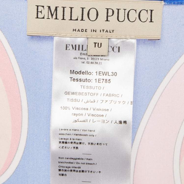 Pre Owned Emilio Pucci Pink Printed Crepe Kaftan Dress One Size