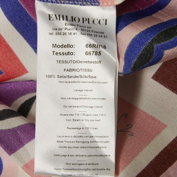 Pre Owned Emilio Pucci Multicolor Printed Pleated Silk Mini Dress S