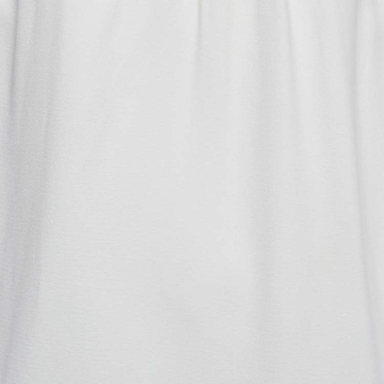 Pre Owned Emilio Pucci White Silk Chain Sleeve Mini Dress S