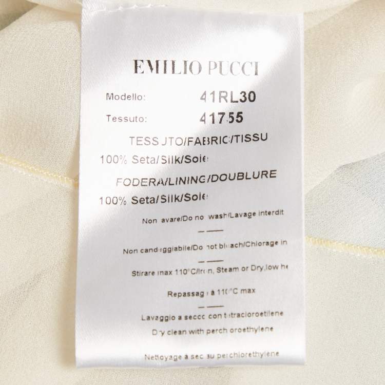 Pre Owned Emilio Pucci Blue Printed Silk Satin Short Dress S