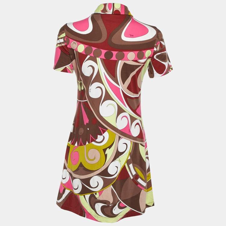 مملوكة مسبقًا Emilio Pucci Multicolor Printed Knit Mini Dress M
