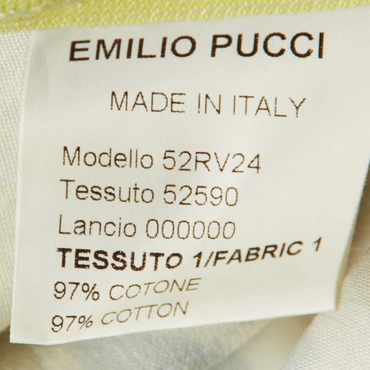 Pre Owned Emilio Pucci Multicolor Printed Cotton Overlap Skirt M