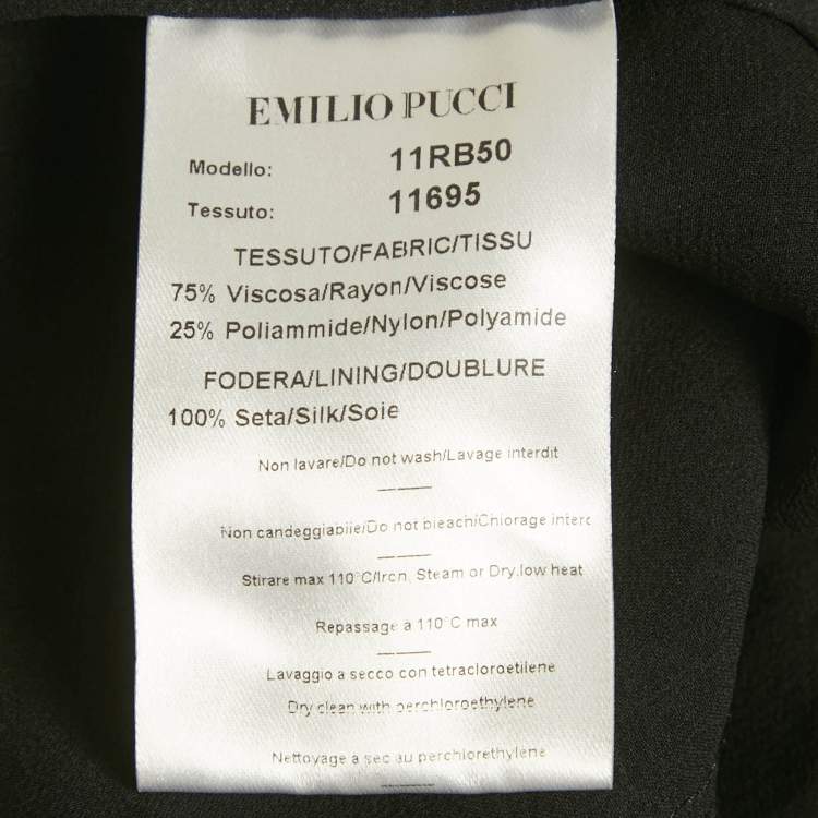 Pre Owned Emilio Pucci Black Lace Zip-Up Jacket M