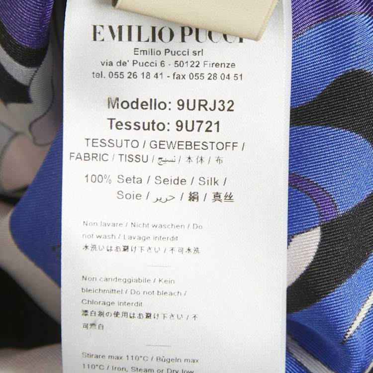 Pre Owned Emilio Pucci Multicolor Printed Silk Full Sleeve Shirt L