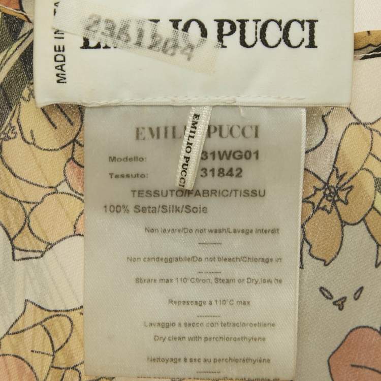 Pre Owned Emilio Pucci Pink Floral Print Silk Sleeveless Tunic Top S 