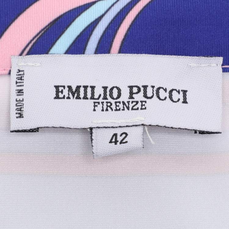 Pre Owned Emilio Pucci Multicolor Printed Jersey Kaftan Dress M