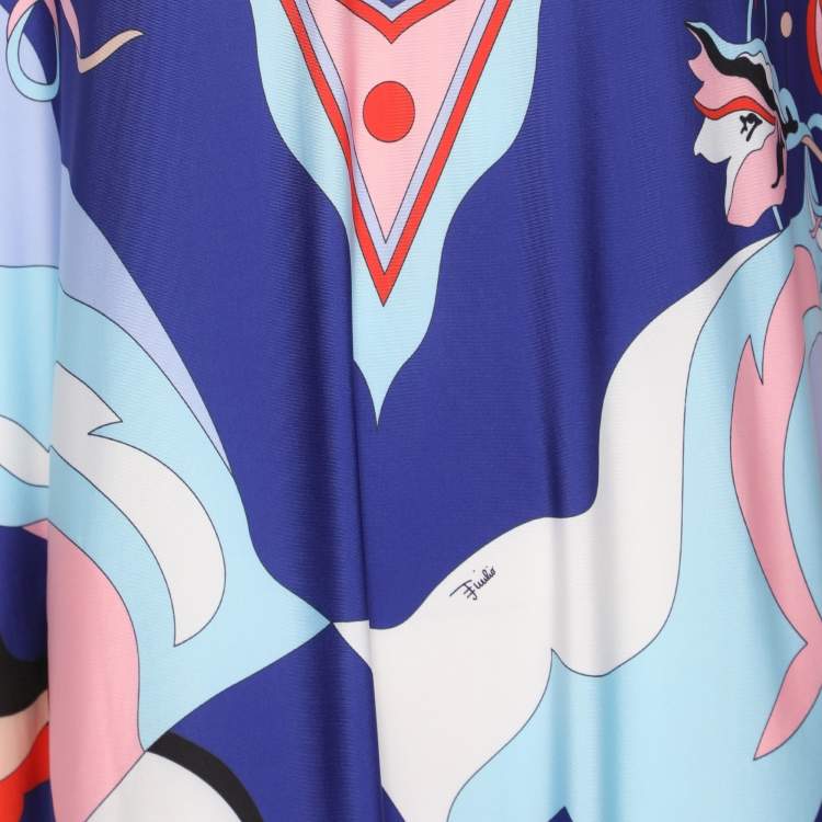 Pre Owned Emilio Pucci Multicolor Printed Jersey Kaftan Dress M