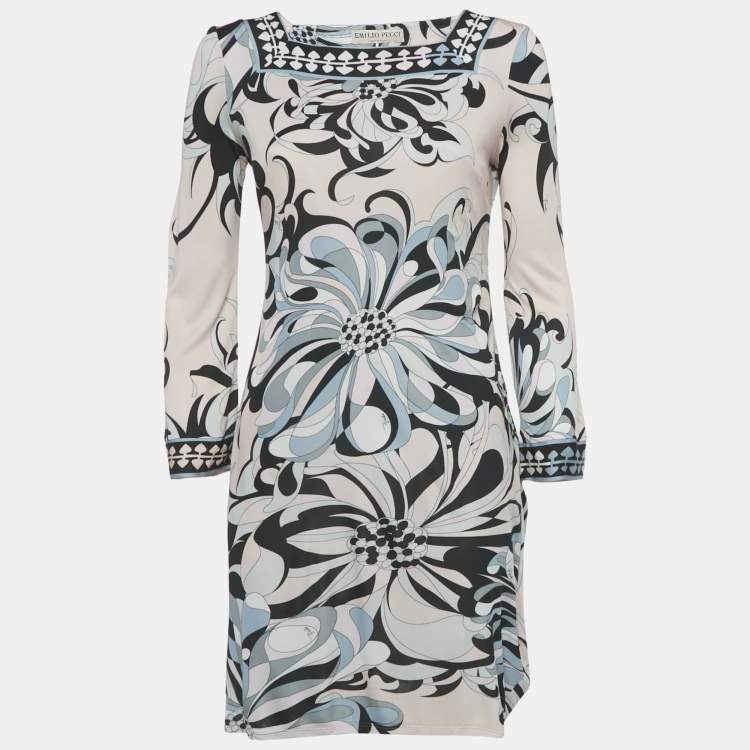 Pre Owned Emilio Pucci Multicolor Printed Jersey Mini Dress M 