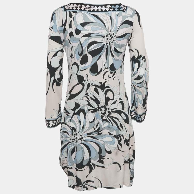 Pre Owned Emilio Pucci Multicolor Printed Jersey Mini Dress M 