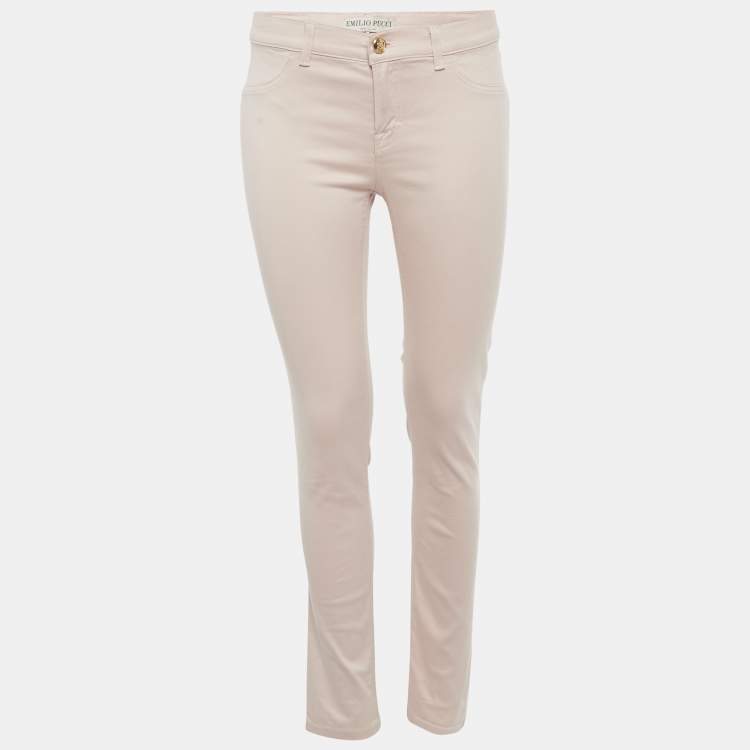 Pre Owned Emilio Pucci Pink Cotton Low Waist Jeans M Waist 28"
