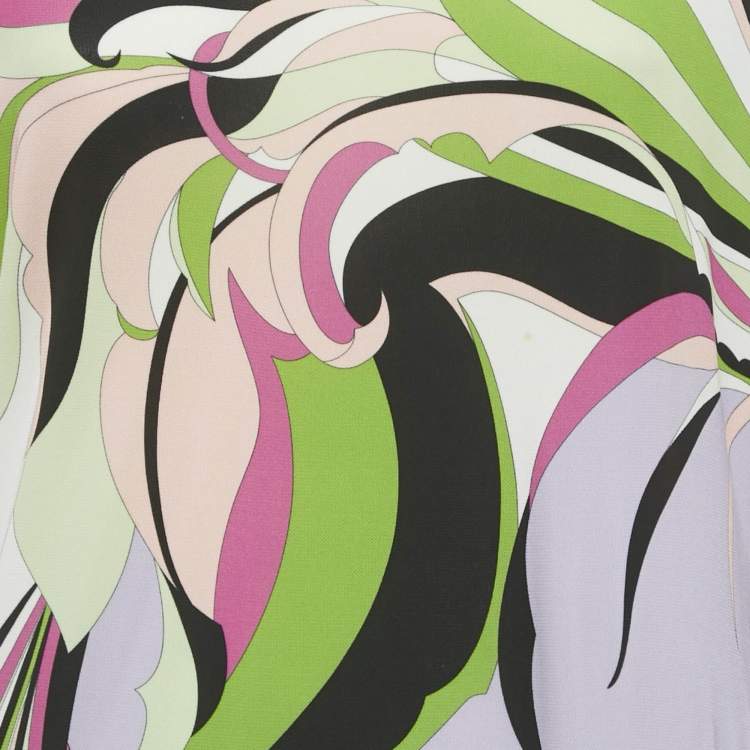 مملوكة مسبقًا Emilio Pucci Multicolor Printed Stretch Crepe Short Dress L