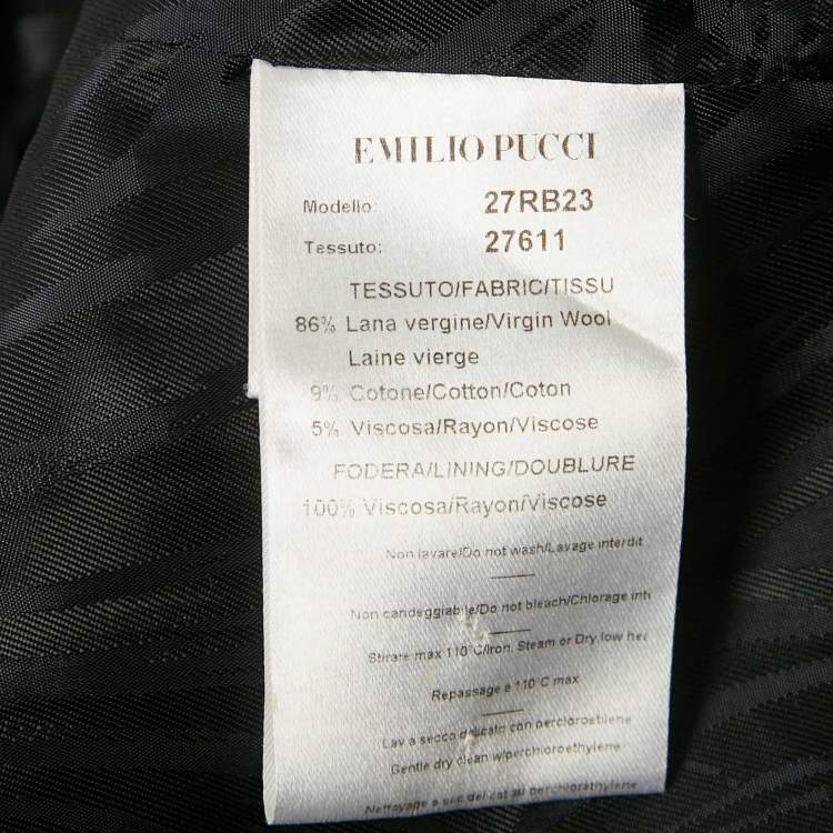 Pre Owned Emilio Pucci Light Blue Crepe Button Front Blazer M