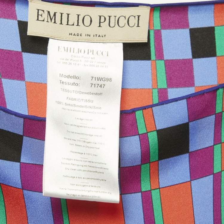 Pre Owned Emilio Pucci Multicolor Printed Silk Kaftan Short Dress S