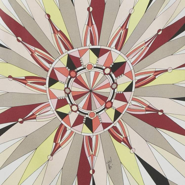 Pre Owned Emilio Pucci Multicolor Printed Silk Kaftan Tunic One Size 