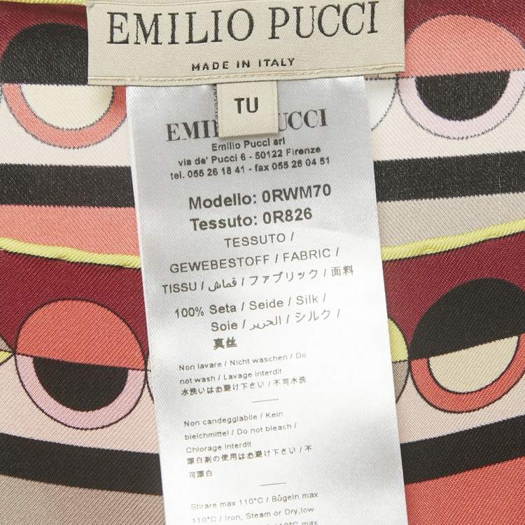 Pre Owned Emilio Pucci Multicolor Printed Silk Kaftan Tunic One Size 