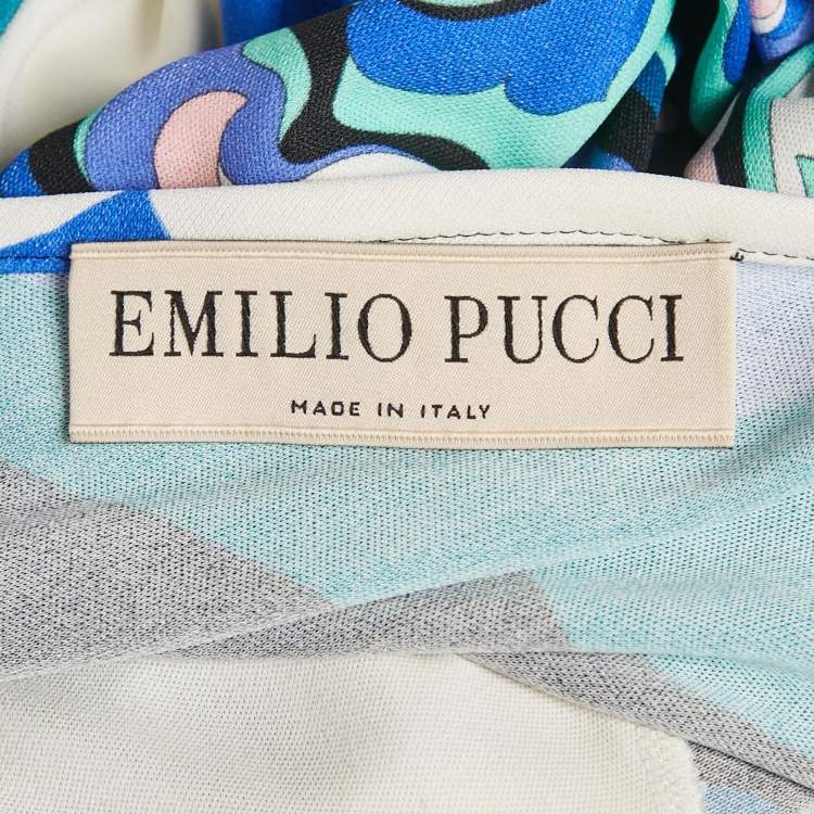 مملوكة مسبقًا Emilio Pucci Multicolor Printed Jersey Maxi Dress S 