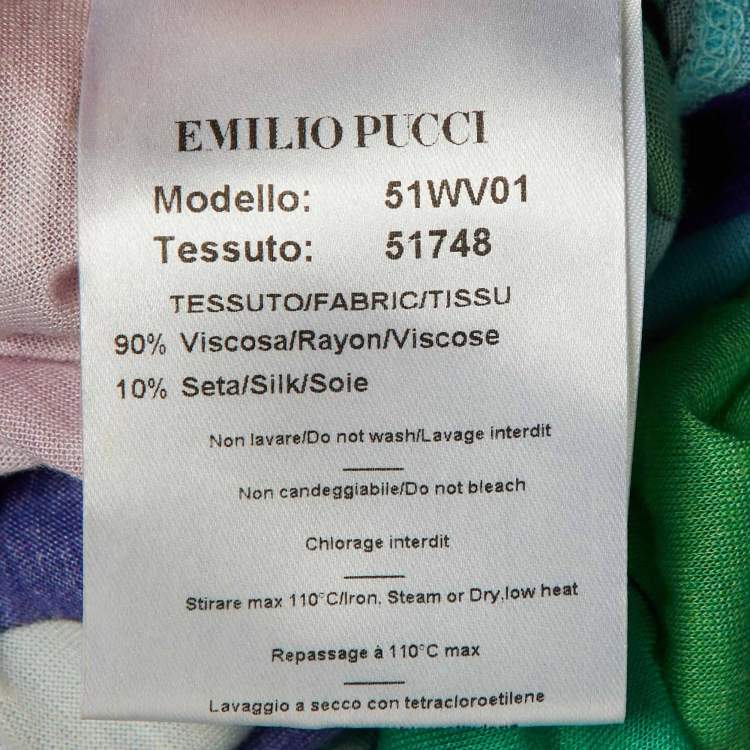 Pre Owned Emilio Pucci Multicolor Printed Jersey Strapless Cover Up Dress M