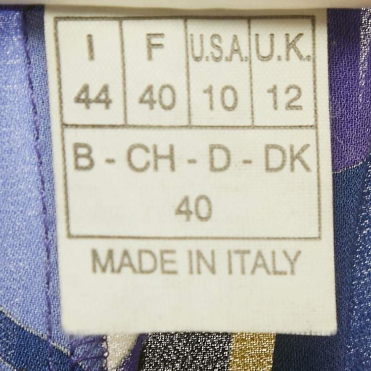 Pre Owned Emilio Pucci Multicolor Embellished Printed Silk Kaftan Tunic Top M 