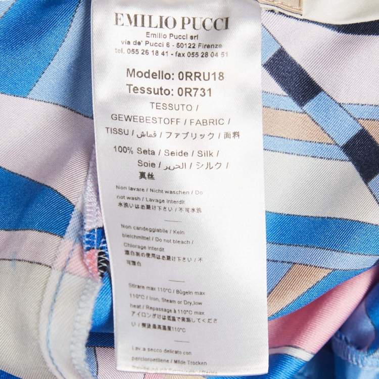 Pre Owned Emilio Pucci Multicolor Printed Silk Shorts M