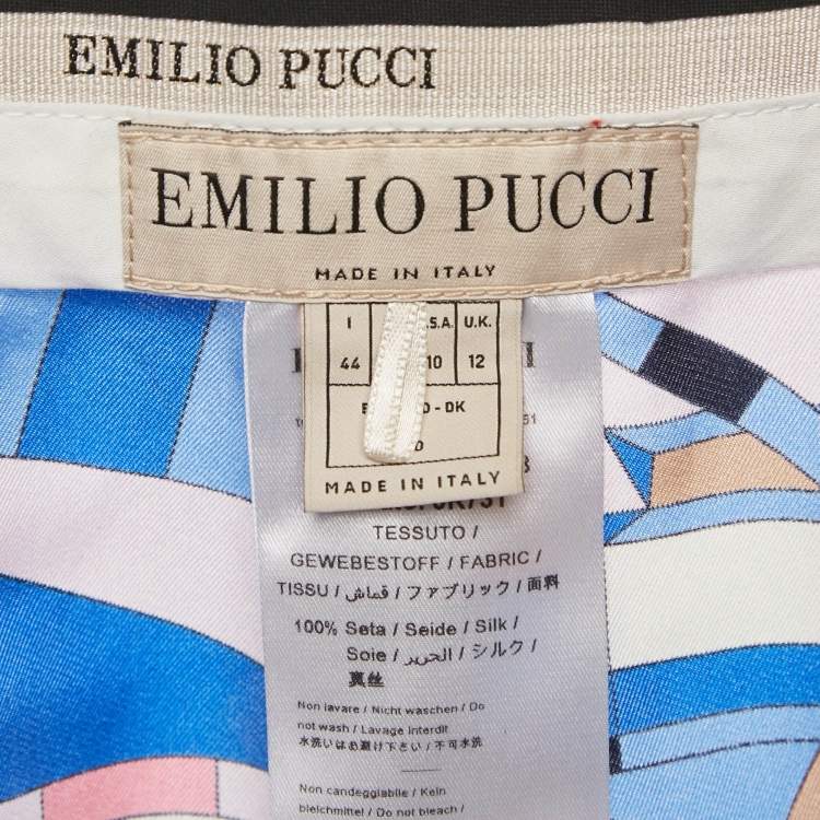 Pre Owned Emilio Pucci Multicolor Printed Silk Shorts M