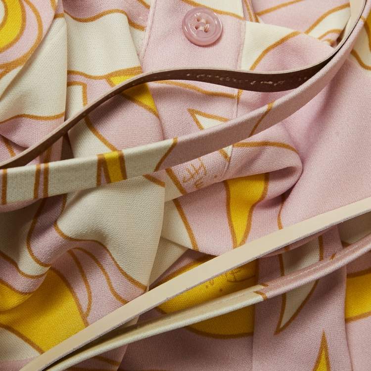 Pre Owned Emilio Pucci Pink Printed Jersey Maxi Dress M