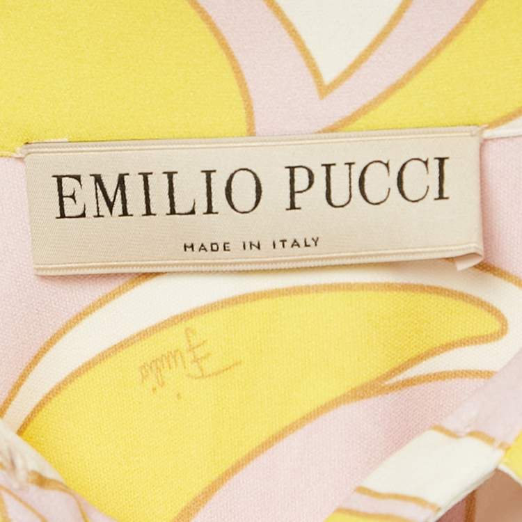 Pre Owned Emilio Pucci Pink Printed Jersey Maxi Dress M