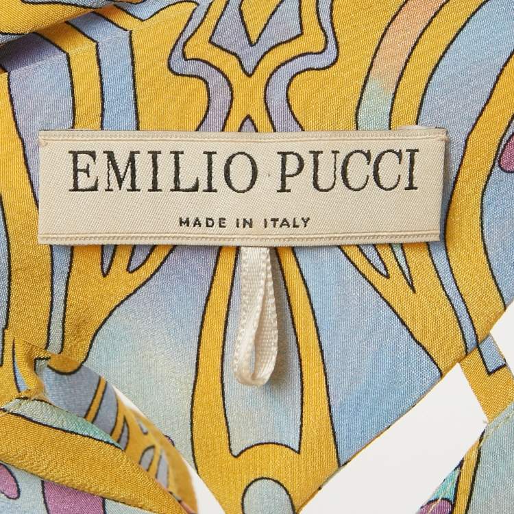 Pre Owned Emilio Pucci Multicolor Printed Silk Sleeveless Top S