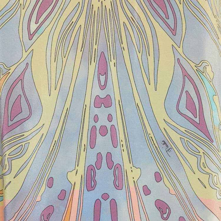 Pre Owned Emilio Pucci Multicolor Printed Silk Sleeveless Top S