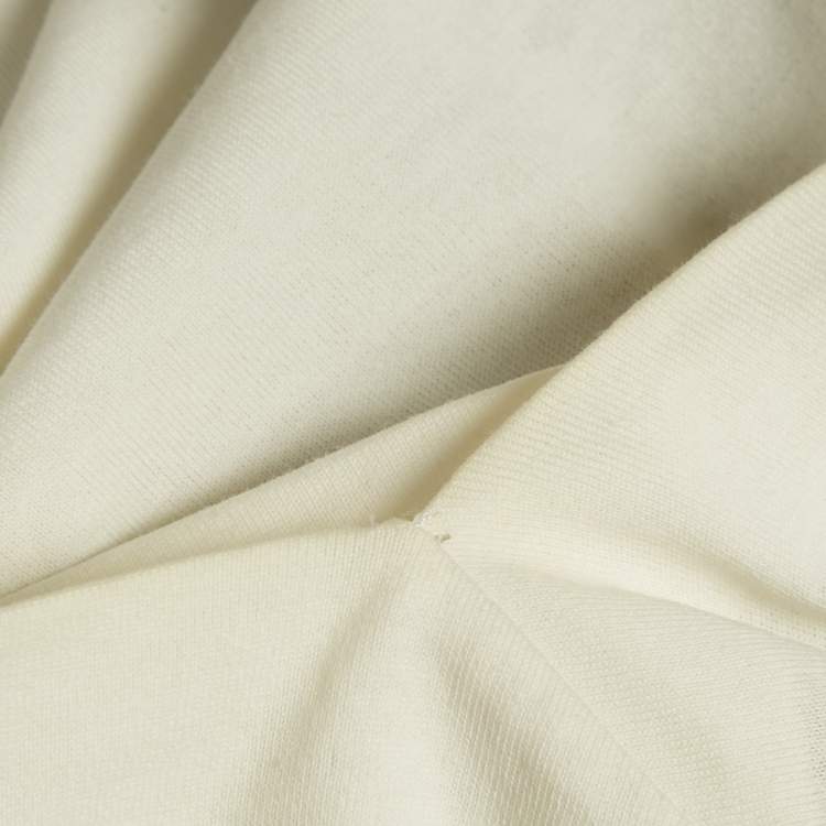 Pre Owned Emilio Pucci White Sequin Detail Cotton T-Shirt S