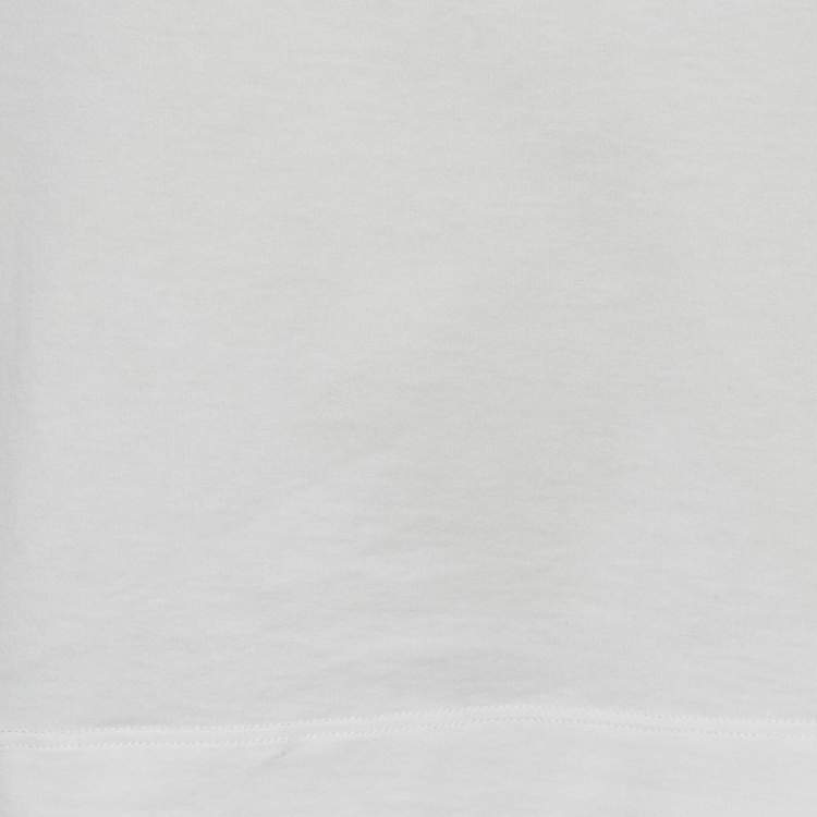 Pre Owned Emilio Pucci White Sequin Detail Cotton T-Shirt S