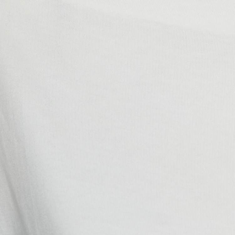 Pre Owned Emilio Pucci White Sequin Detail Cotton T-Shirt S