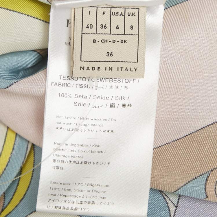 مملوكة مسبقًا Emilio Pucci Multicolor Printed Silk Midi Dress S