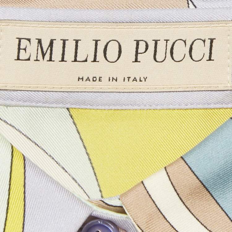 مملوكة مسبقًا Emilio Pucci Multicolor Printed Silk Midi Dress S
