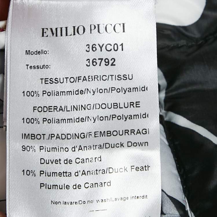 Pre Owned Emilio Pucci Purple/Black Printed Nylon Down Vest M