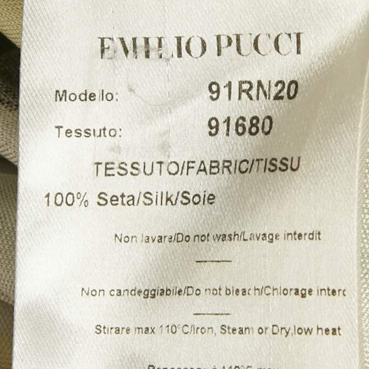 مملوكة مسبقًا Emilio Pucci Multicolor Printed Stretch Silk Top S