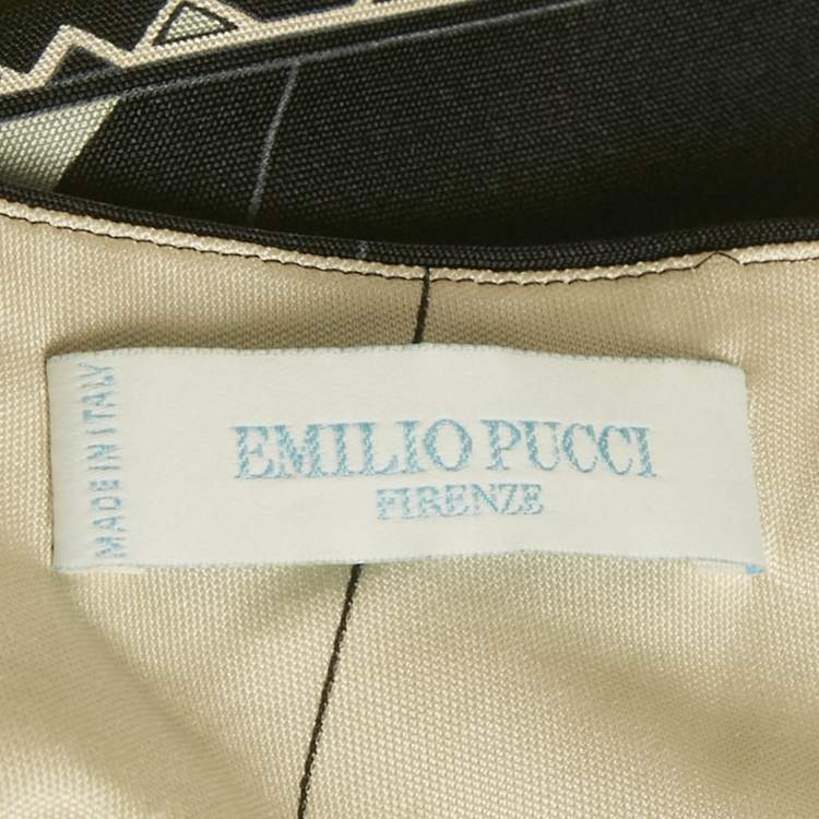 مملوكة مسبقًا Emilio Pucci Multicolor Printed Stretch Silk Top S