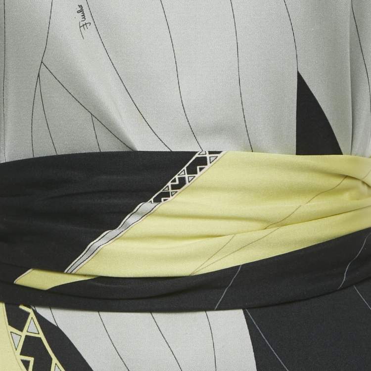 مملوكة مسبقًا Emilio Pucci Multicolor Printed Stretch Silk Top S